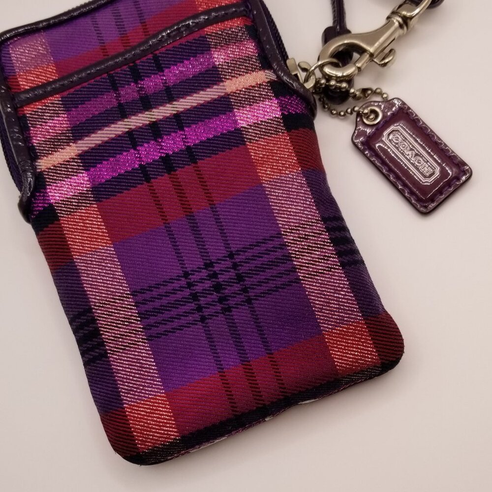 Coach - "Poppy" Purple Tartan Wristlet (Retired) - EUC - Picture 15 of 16